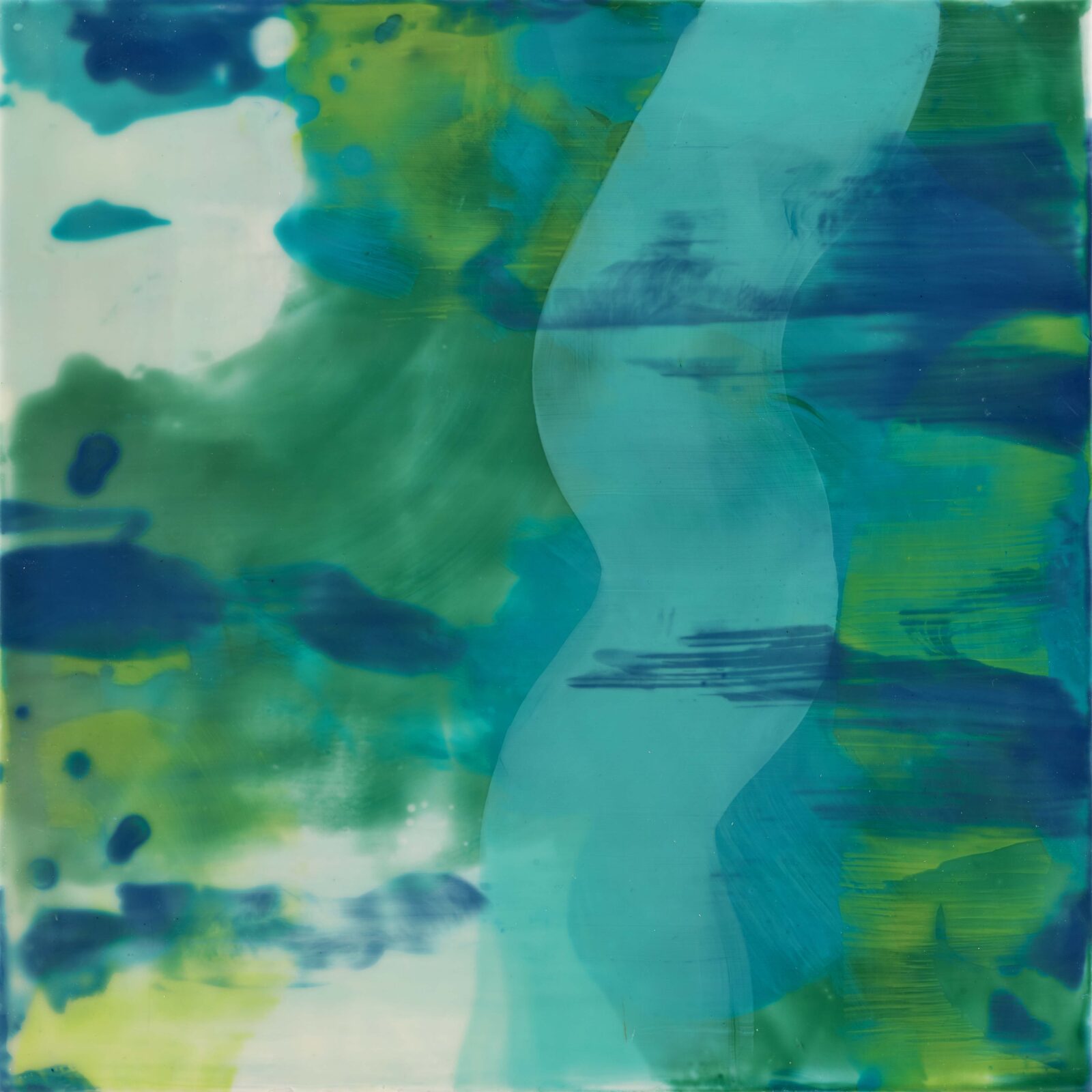 Emily Mann | Ink and Indigo, Hiss and Hum 8, HISSHUM008, encaustic on panel and art licensing