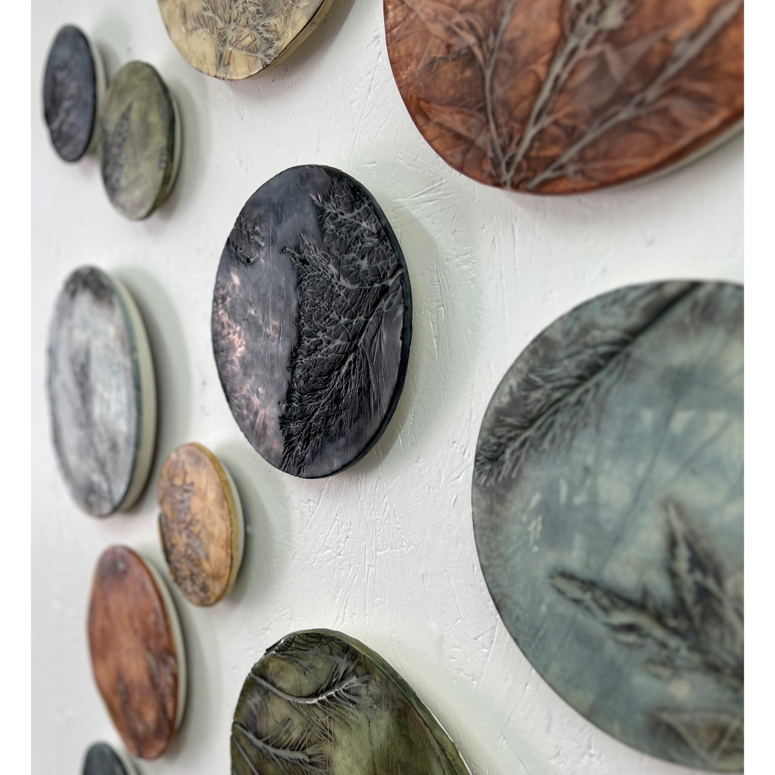 custom botanical dimensional paperclay art for hospitality and interior design project