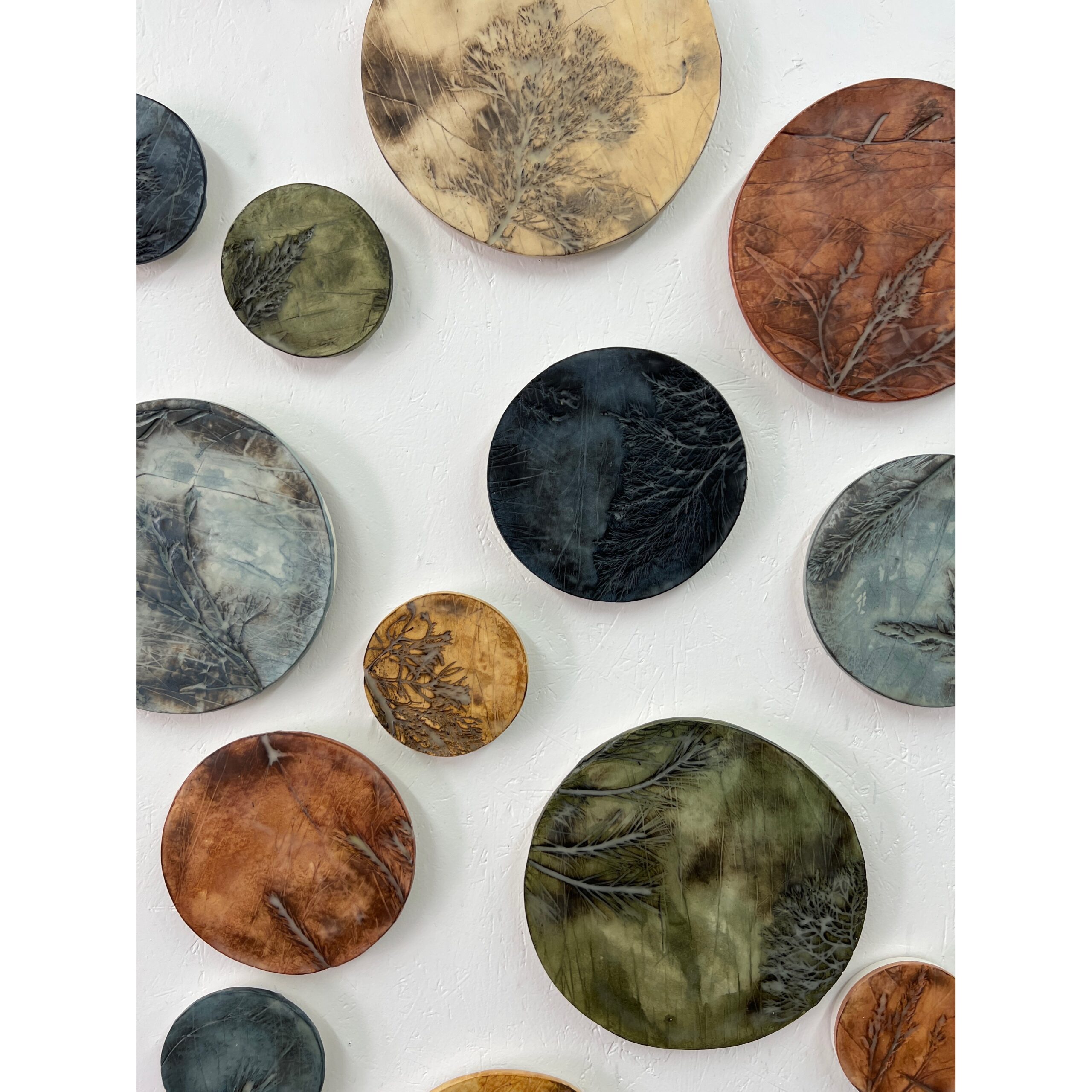 custom botanical dimensional paperclay art for hospitality and interior design project