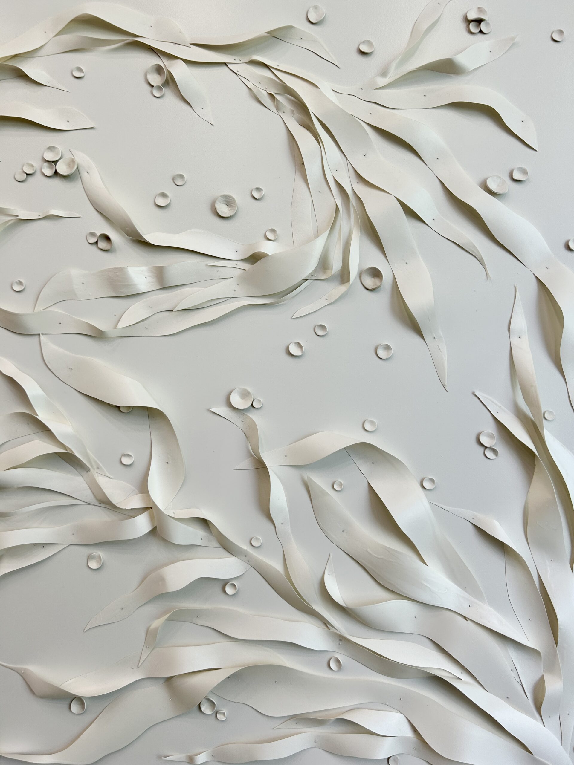 Emily-Mann-Ink-and-Indigo-Custom-Commissioned-Dimensional-Wall-Art-Encaustic-Wax-on-Paper-and-Paperclay-Elements-on-Painted-Panel-set-of-2-64x95x2-each