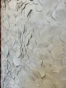 Emily-Mann,-Ink-and-Indigo,-Custom-Dimensional-Wall-Art,-Petals,-Japanese-paperclay-in-custom-walnut-frame,-set-of-two,-79in-x-44in-each-1