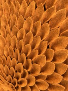 Emily Mann, Ink and Indigo, Felt Leaves in Custom Black Frame, 50x26-1