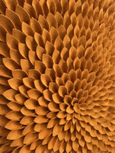 Emily Mann, Ink and Indigo, Felt Leaves in Custom Black Frame, 50x26-1