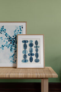 Ink and Indigo, Custom Dimensional Art for Hospitality and Interior Design, Fluted Forms in Natural (Sample) | dimensional mm sculptural paper and encaustic on panel | dimensions and finishes variable