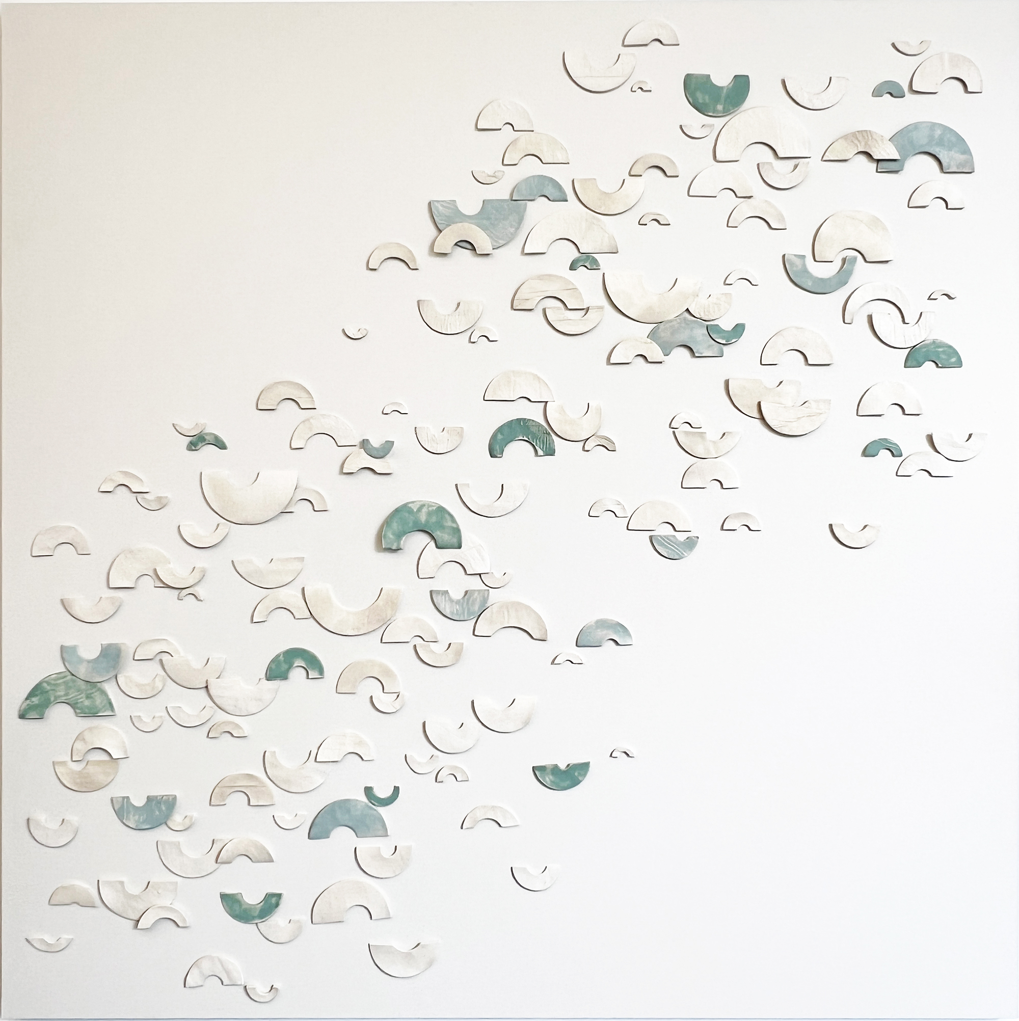 Hemiforms 2 | custom paperclay and encaustic dimensional art | 60 x 60