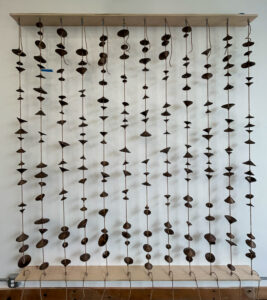 Ink and Indigo, Custom Dimensional Room Divider, Paperclay and Natural Fibers-4