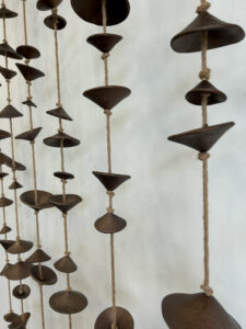 Ink and Indigo, Custom Dimensional Room Divider, Paperclay and Natural Fibers-4
